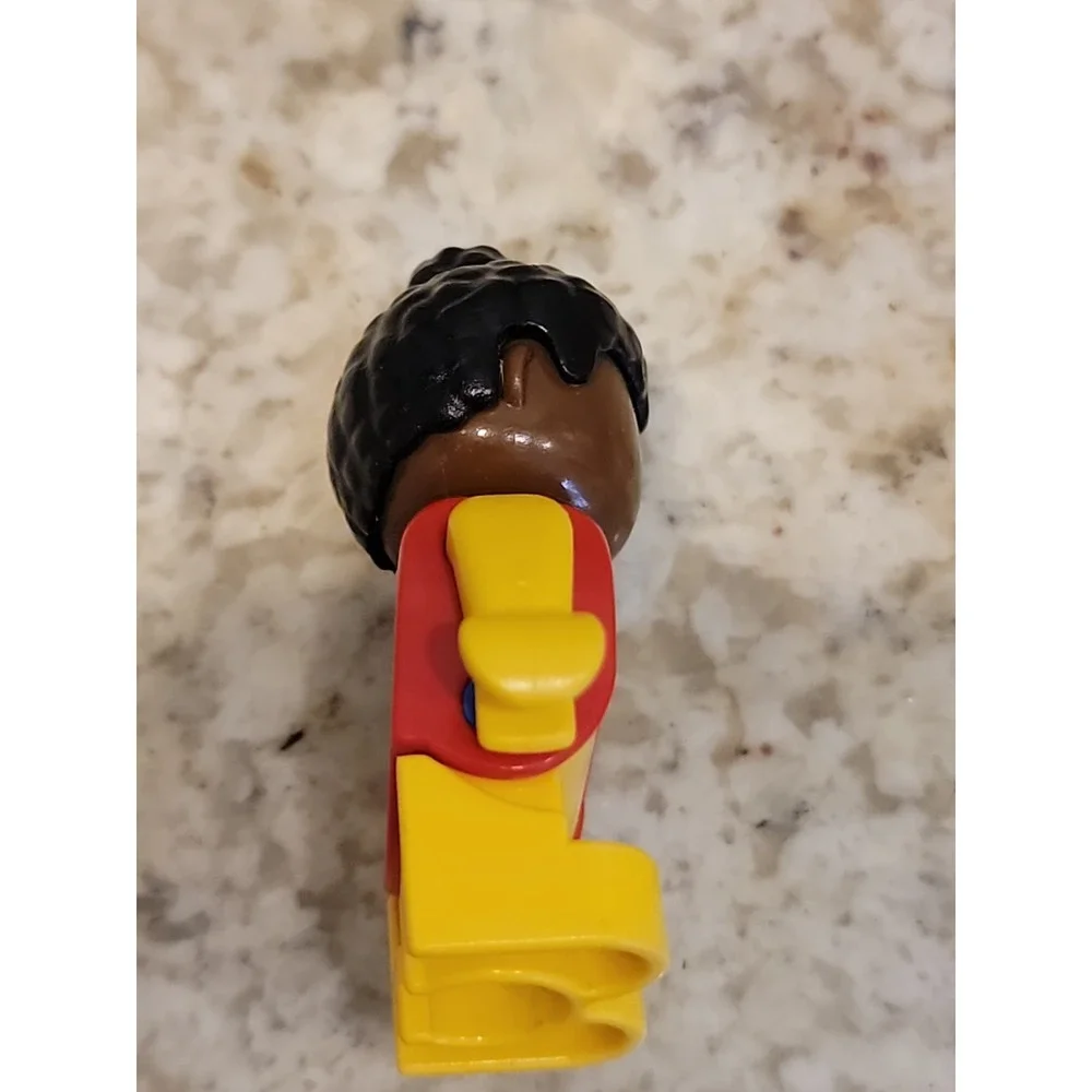 Vintage Lego Duplo TODDLER AFRICAN AMERICAN GIRL DAUGHTER Red Outfit Figure